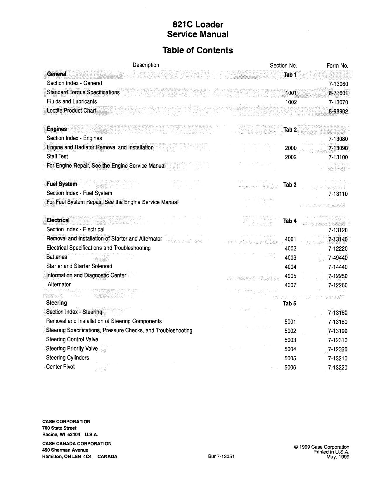 821C LOADER Service Manual